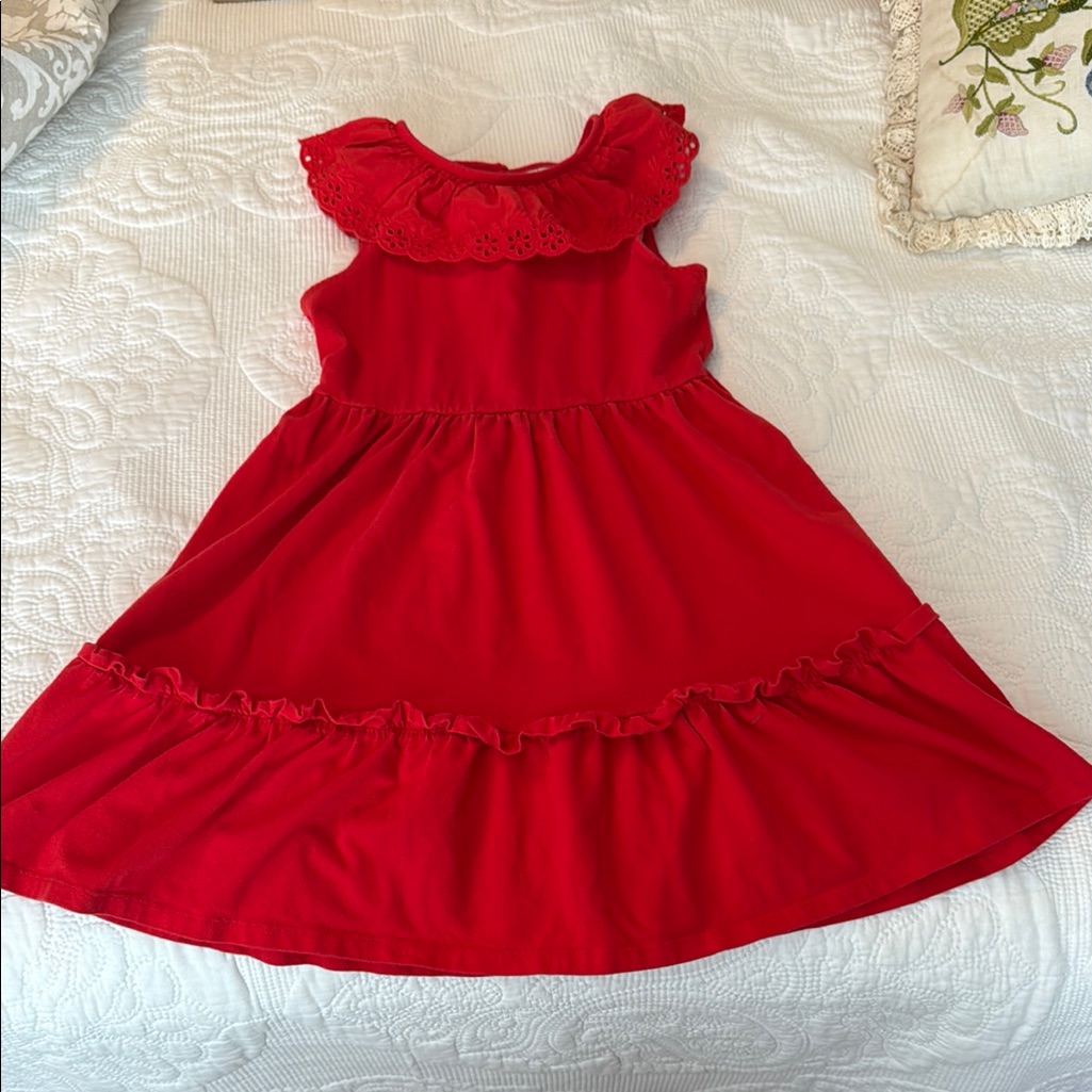 Janie And Jack Red Ruffled Tiered Sundress